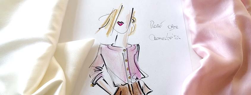 vom-stoff-zur-kollektion_rathmann-couture Modezeichnung und passende Stoffe