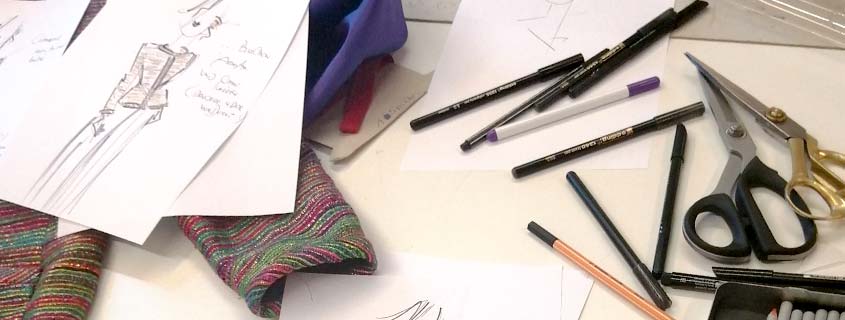 atelier-und-werkstatt-einblicke_rathmann-couture Maßschneiderei Materialien, Stifte, Papier, Stoffe - Rathmann Couture